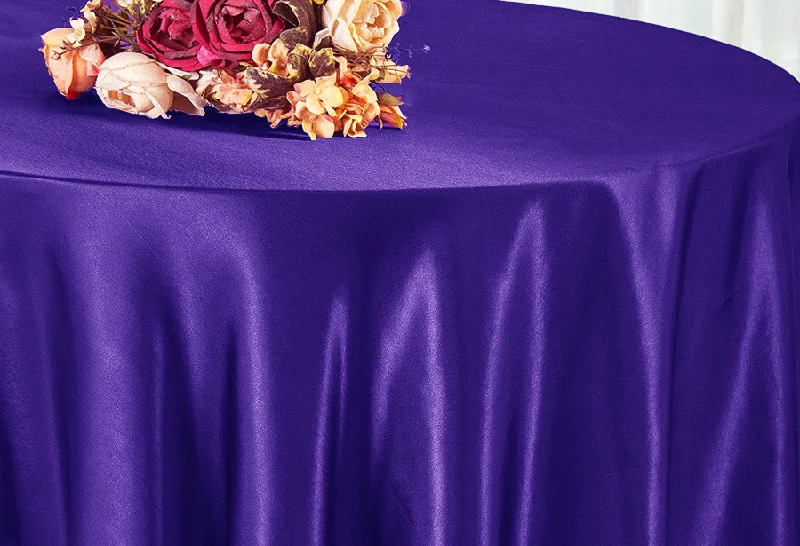 120" Seamless Round Satin Tablecloth - Regency Purple (1pc)