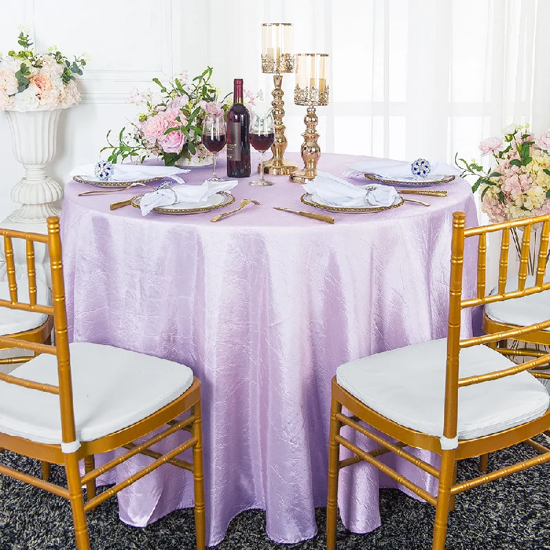 108" Seamless Round Crushed Taffeta Tablecloth - Lavender (1pc)