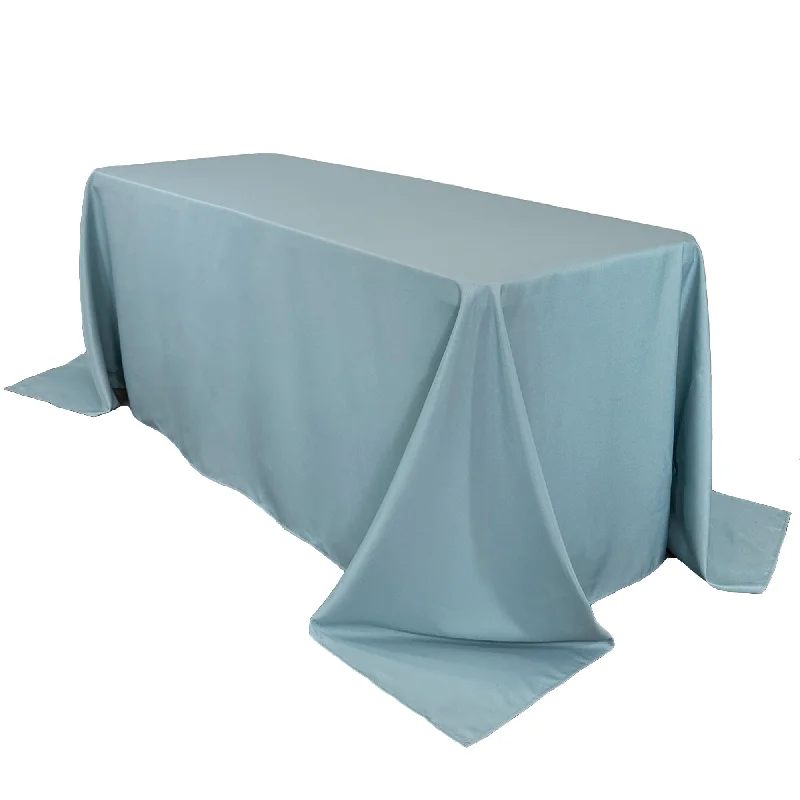 90 x 132 Inch Rectangular Polyester Tablecloth Dusty Blue