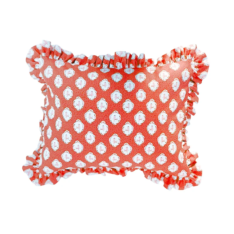 Dana Gibson Bellamy in Coral Pillow with Ruffles