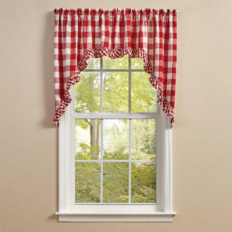 Wicklow Ruffled Swags - Red 72x36 Park Designs