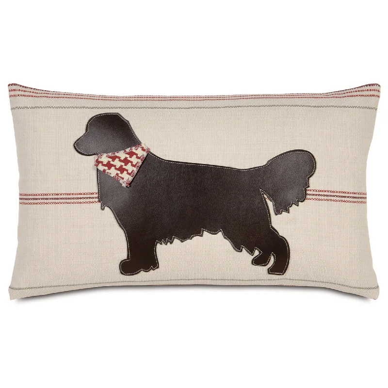 Golden Retriever with Bandana Lumbar Pillow Cover 13x22