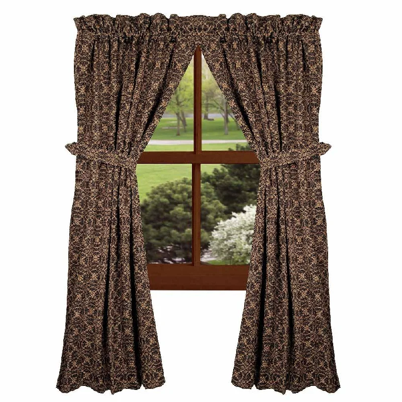 Black Tan Marshfield Jacquard 63" Panels Lined P6106011