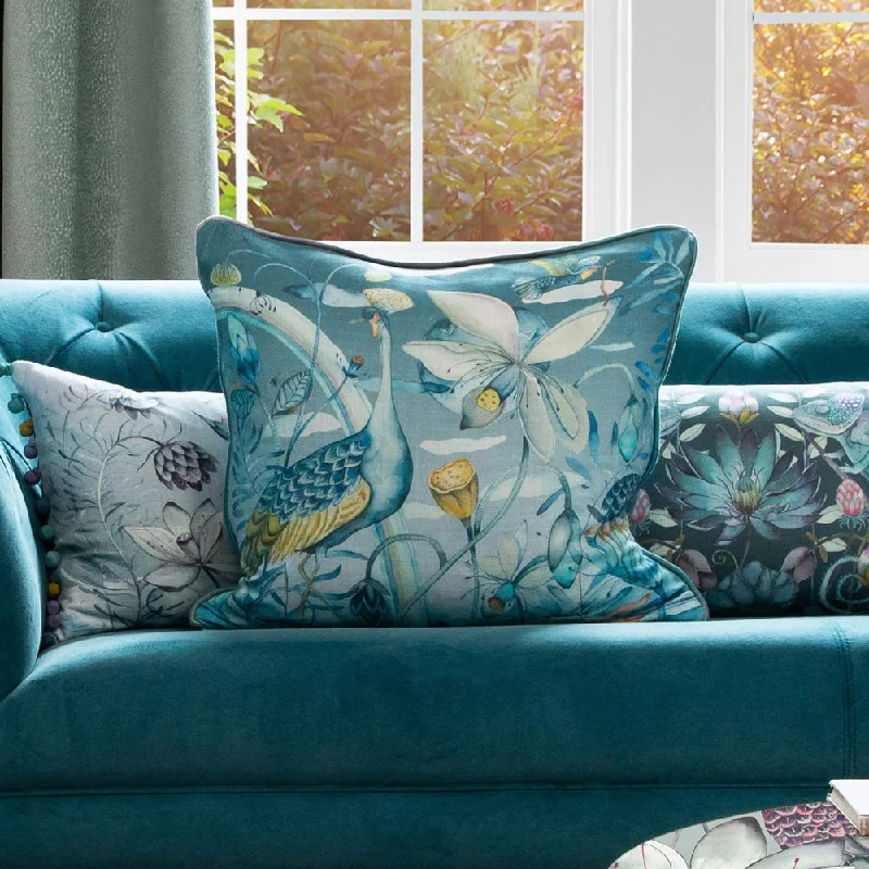 Luan Printed Feather Cushion Iris