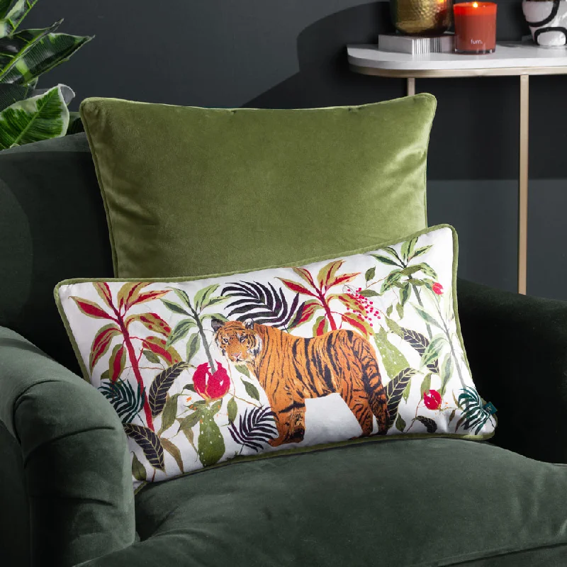 Kali Jungle Tiger Cushion Ivory