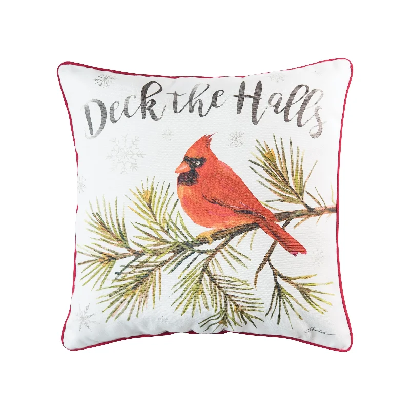 Deck the Halls Cardinal Pillow