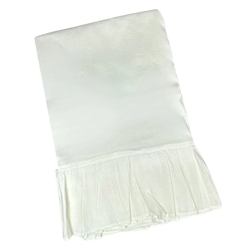 White Linen Ruffle Tablecloth