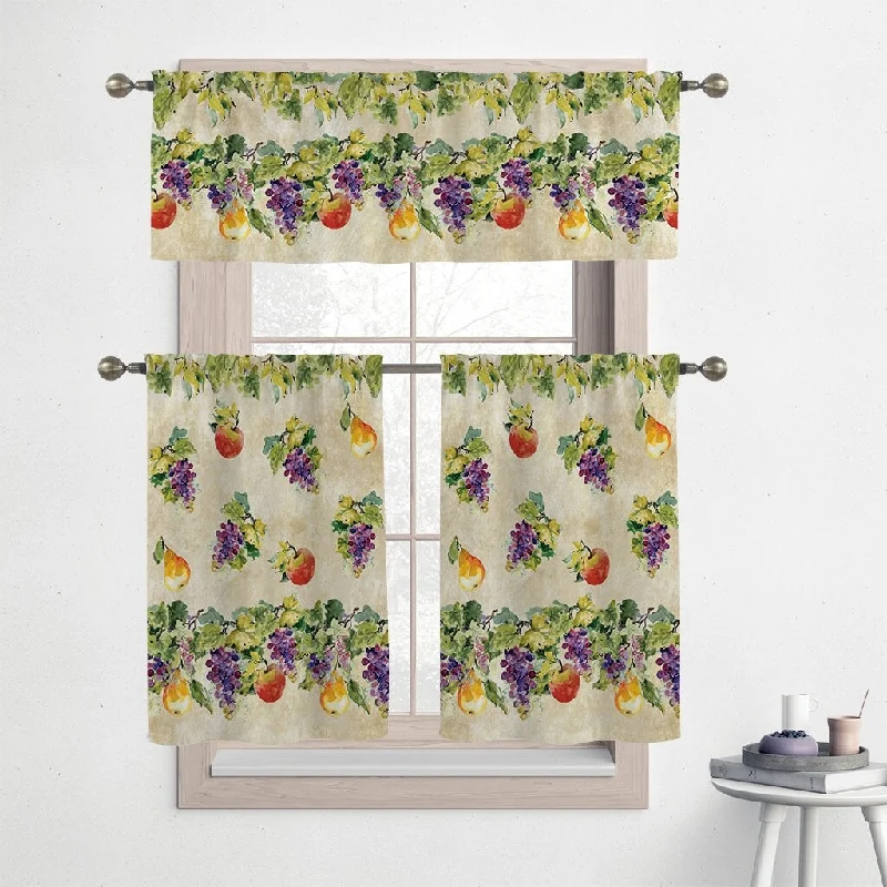 Laural Home Palermo 36" Kitchen Curtain Valance and Tiers Set