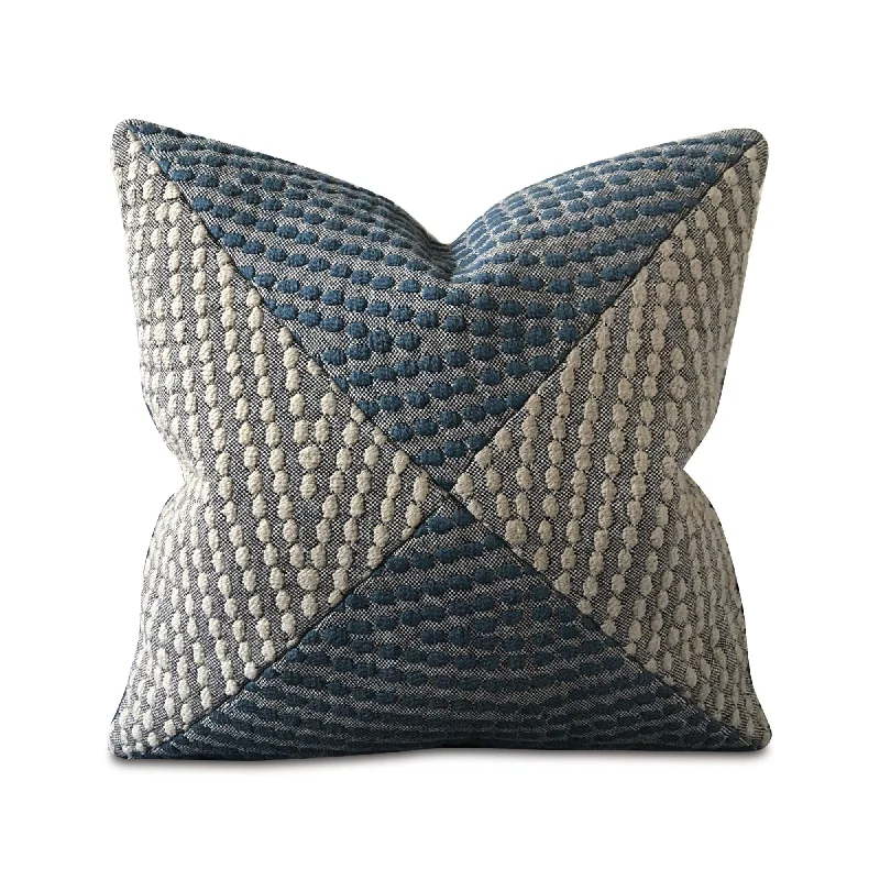 Embossed Weave Dotted Throw Pillow Cover 20x20 in Teal