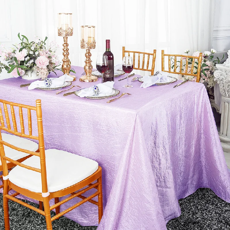 90"x132" Seamless Rectangular Crushed Taffeta Tablecloth - Lavender (1pc)