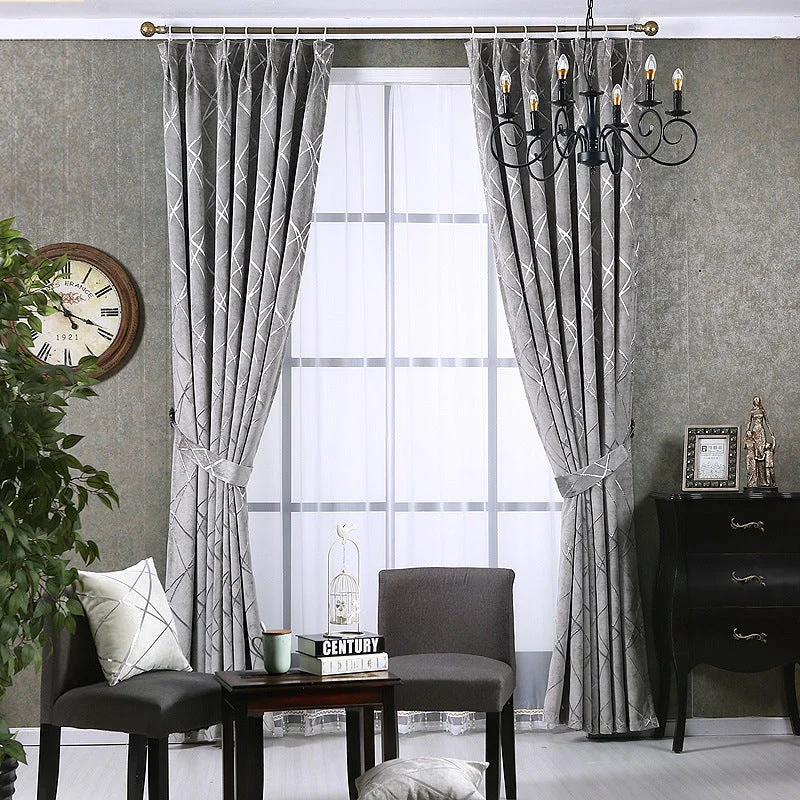 Luxury Living Room Chenille Blackout Curtains