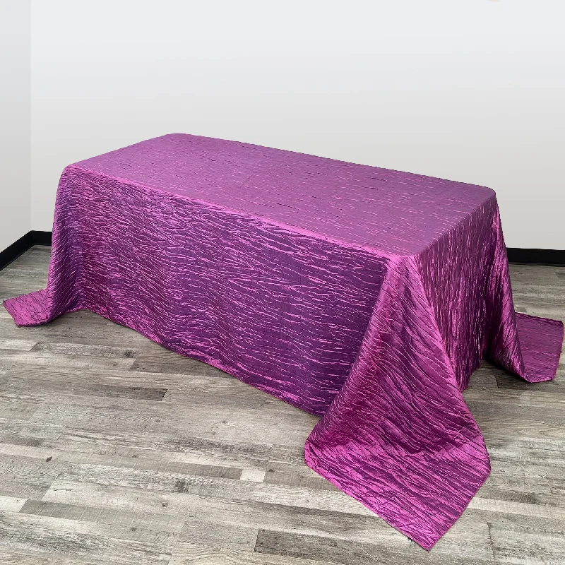 90 x 132 inch Crinkle Taffeta Rectangular Tablecloth Purple