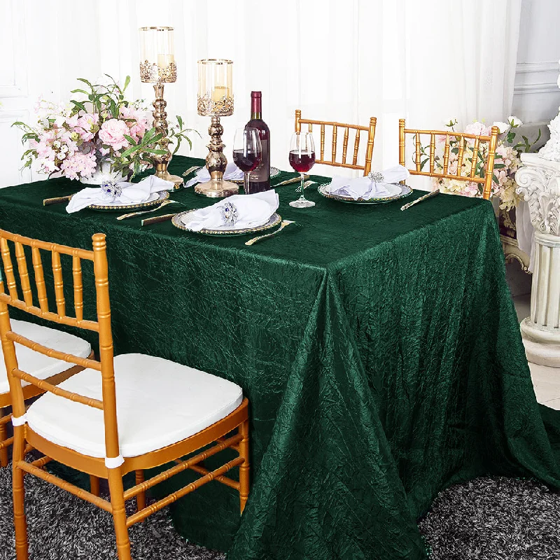 90"x132" Seamless Rectangular Crushed Taffeta Tablecloth - Hunter Green/Holly Green (1pc)