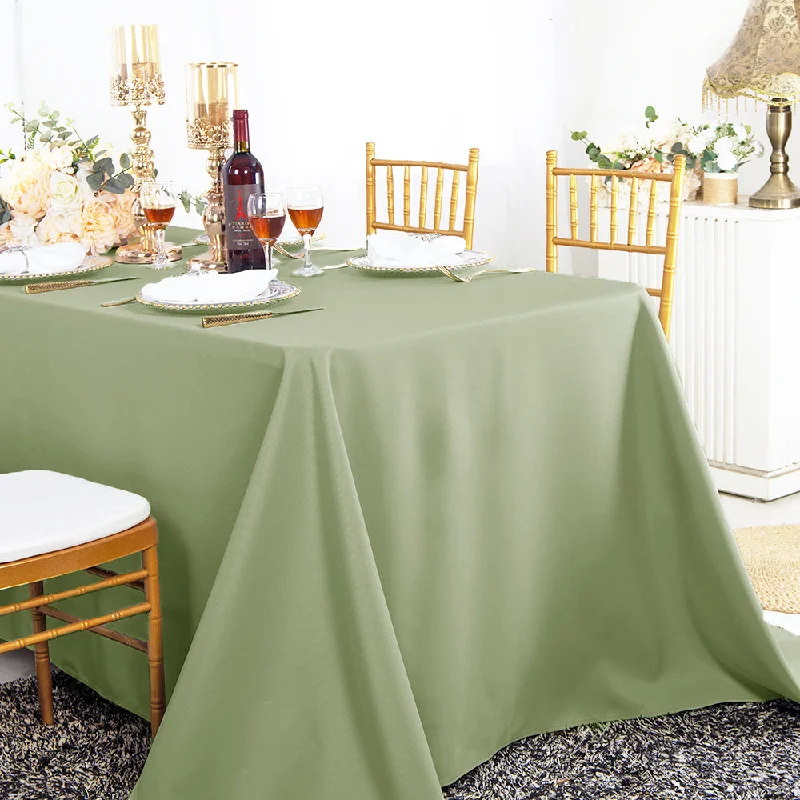 90"x132" Seamless Rectangular Polyester (220 GSM) Tablecloth - Sage Green (1pc)