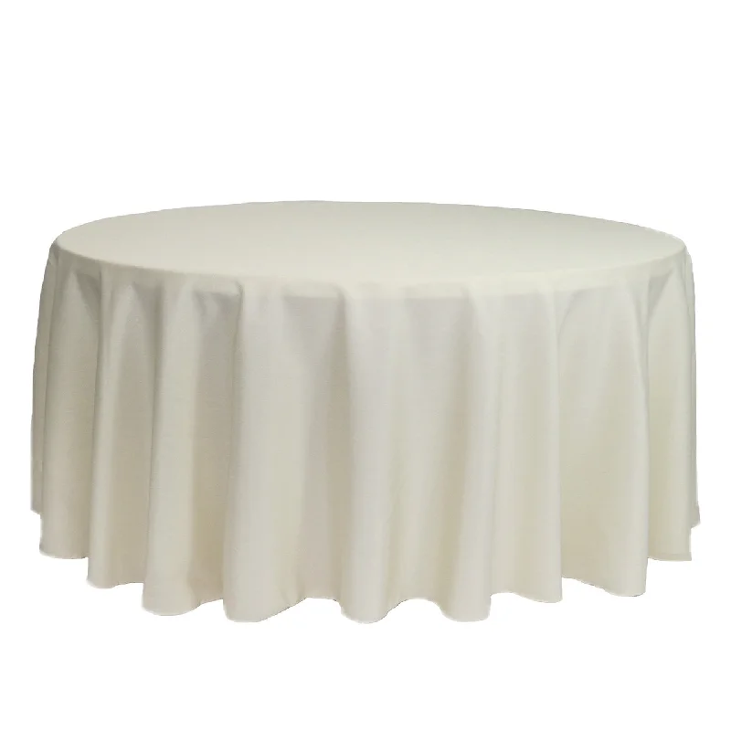 132 inch Polyester Round Tablecloth Ivory