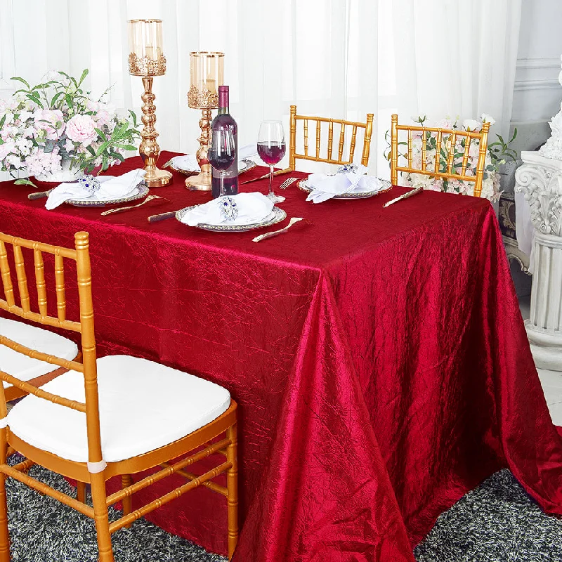 90"x132" Seamless Rectangular Crushed Taffeta Tablecloth - Apple Red (1pc)