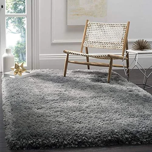 Sweet Homes Microfiber Fluffy Anti-Skid Carpet (2.9 x 5 ft, Medium grey)