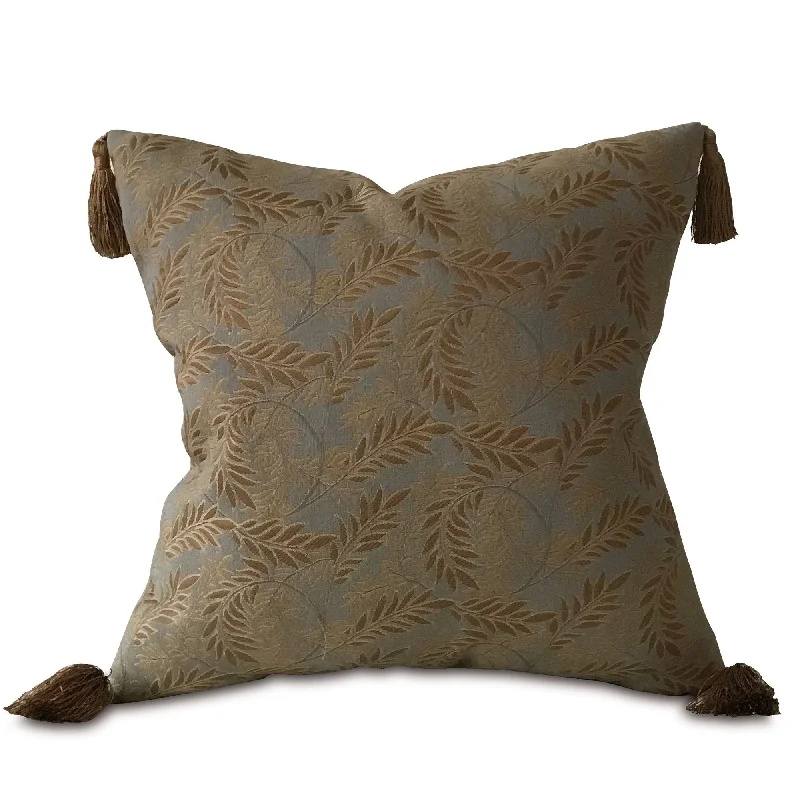 Teal and Gold Botanical Throw Pillow Cover 20x20