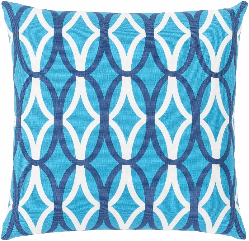 Brymbo Blue Geometric Pattern Throw Pillow - Clearance