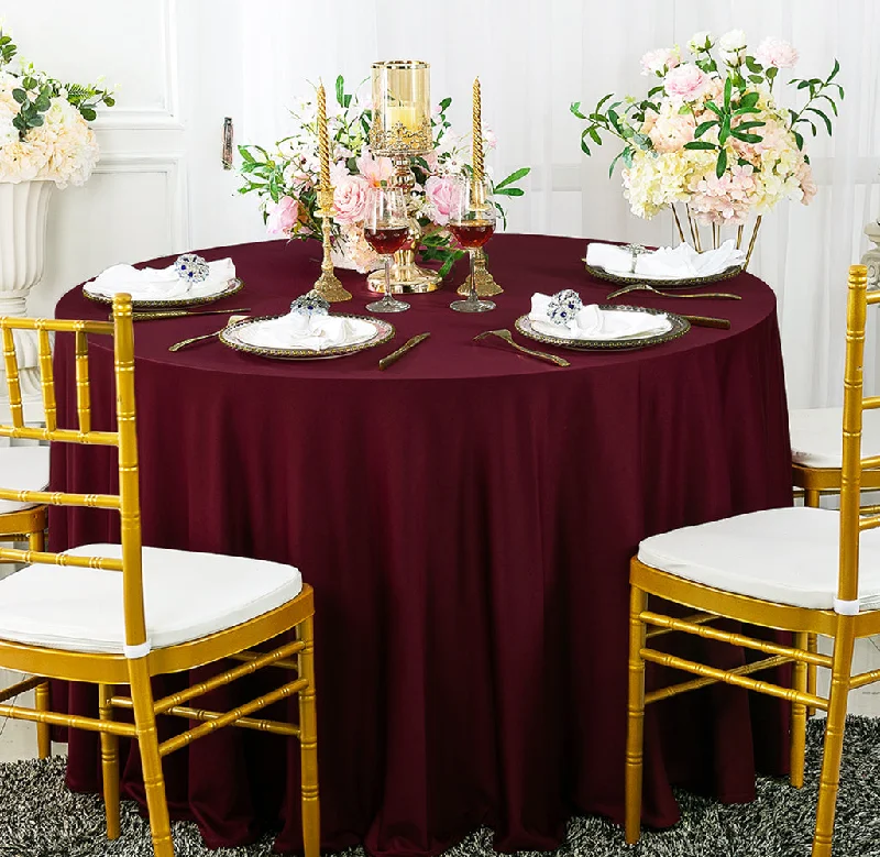 132" Round Scuba (Wrinkle-Free) (240 GSM) Tablecloth - Burgundy (1pc)