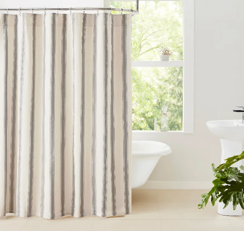 Grace Grain Sack Stripe Shower Curtain 72x72 VHC Brands