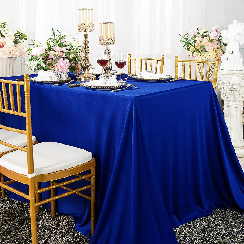 90"x132" Seamless Rectangular Scuba (Wrinkle-Free) (240 GSM) Tablecloth - Royal Blue (1pc)