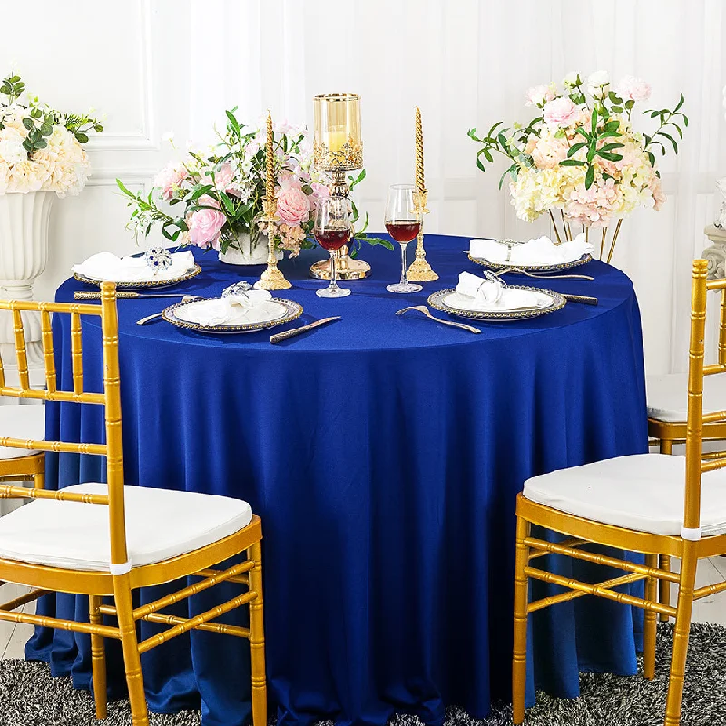 90" Seamless Round Scuba (Wrinkle-Free) (240 GSM) Tablecloth - Royal Blue (1pc)