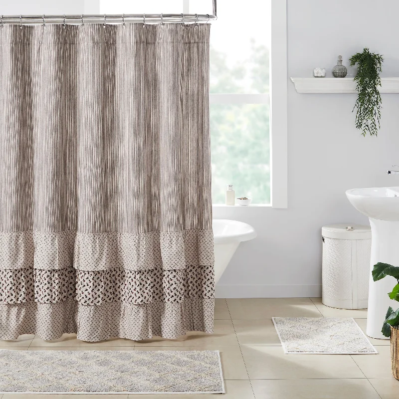 Florette Ruffled Shower Curtain 72x72 VHC Brands