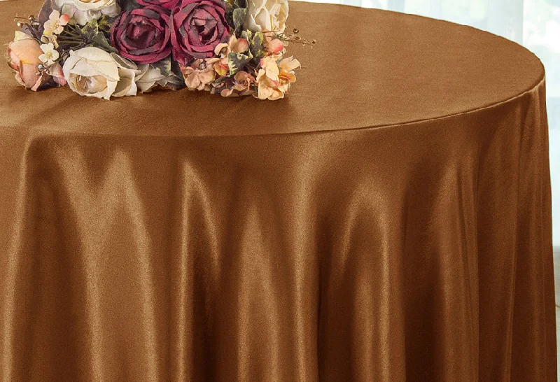 108" Seamless Round Satin Tablecloth - Copper (1pc)