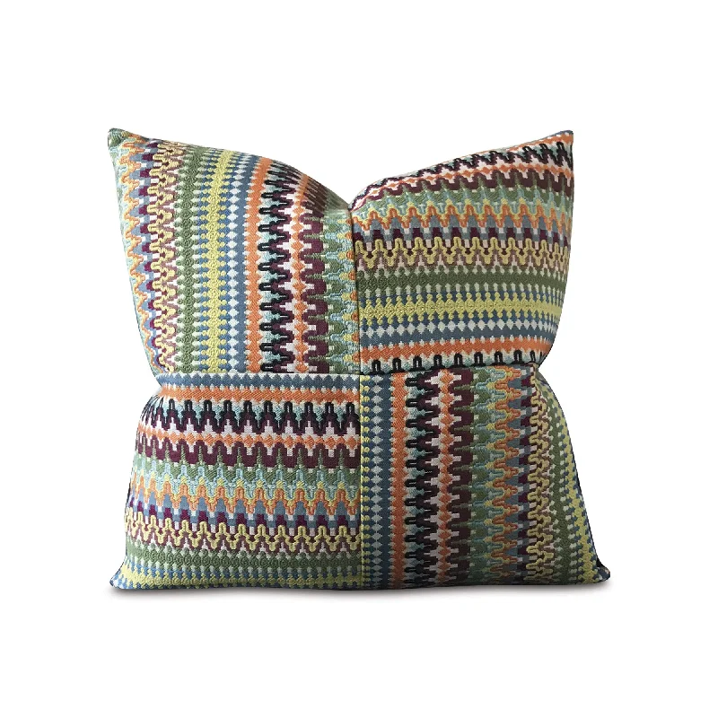 Multicolor Bohemian Throw Pillow Cover 20x20