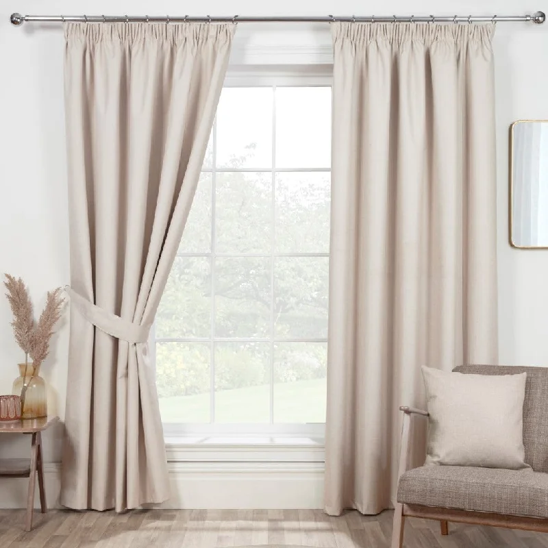 Eclipse Natural Pencil Pleat Blackout Thermal Curtains