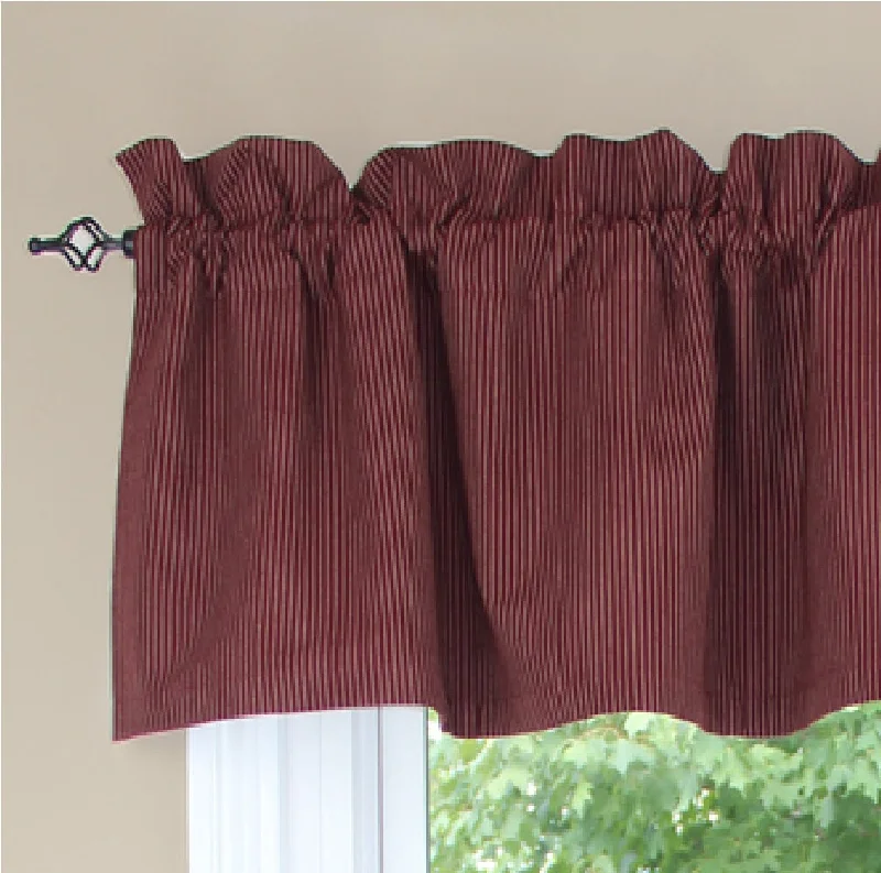 Primitive Ticking Wine Valance VL236218