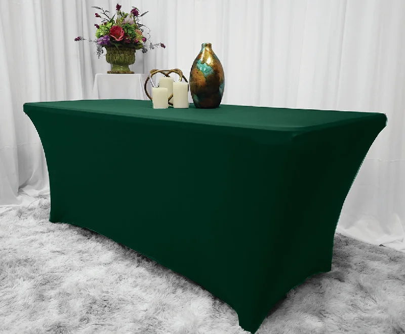 5 Ft Rectangular Spandex (220 GSM) Table Cover - Hunter Green/Holly Green (1pc)