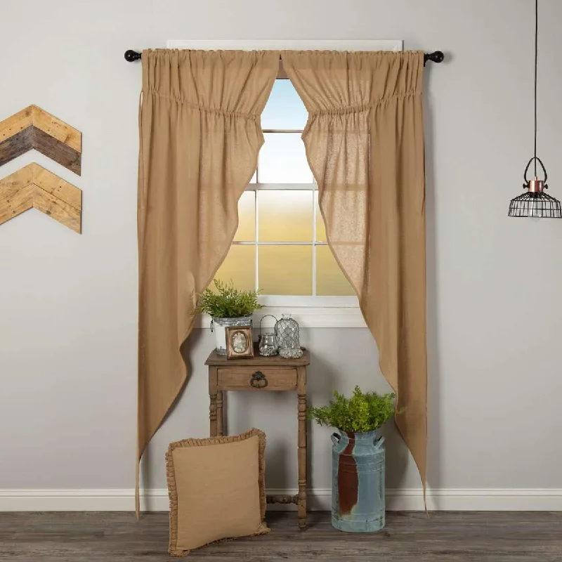 Burlap Natural Prairie Long Panel Curtain Set of 2 84x36x18 VHC Brands