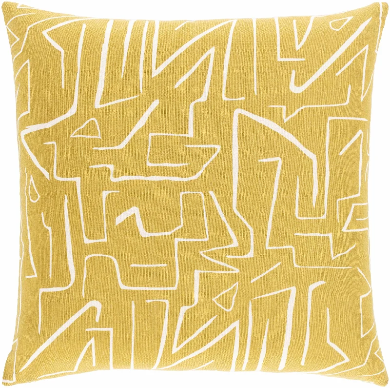 Bildeston Yellow Abstract Pattern Throw Pillow - Clearance