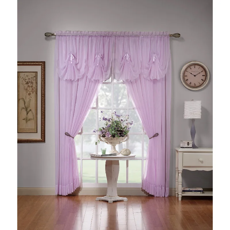 Emelia Lilac Sheer Voile Curtains