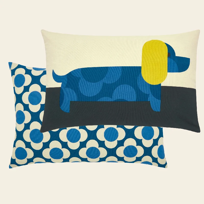 Dachshund Cushion - Blue