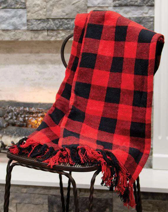 Red & Black Buffalo Check Throw