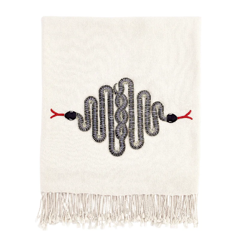 Snake Embellished Throw