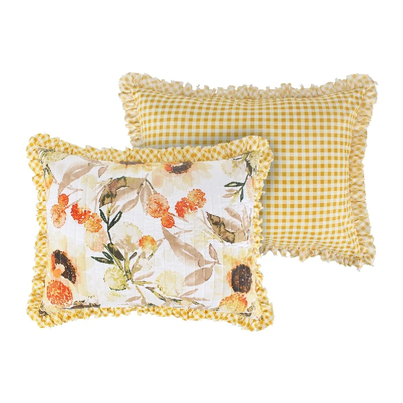 Greenland Home Fashions Somerset Country Farmhouse Ruffled Pillow Shams - Set of 2