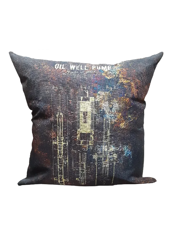 Oil Well Pump Blueprint *Limited Edition* Pillow Cover