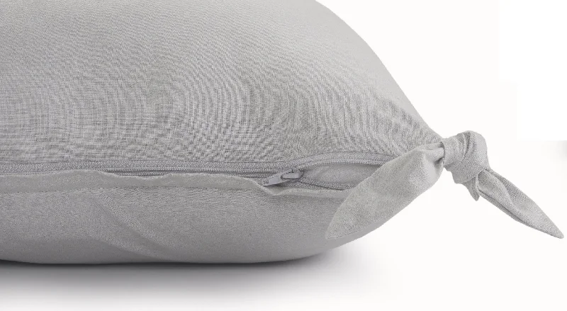 20" X 20" Light Gray 100% Cotton Zippered Pillow