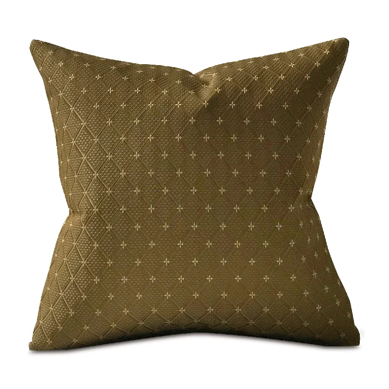 Olive Art Deco Trellis Throw Pillow Cover 18x18