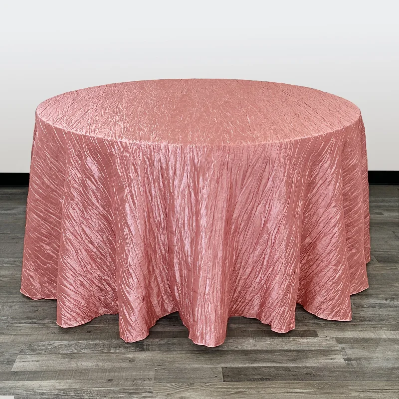 120 inch Crinkle Taffeta Round Tablecloth Coral