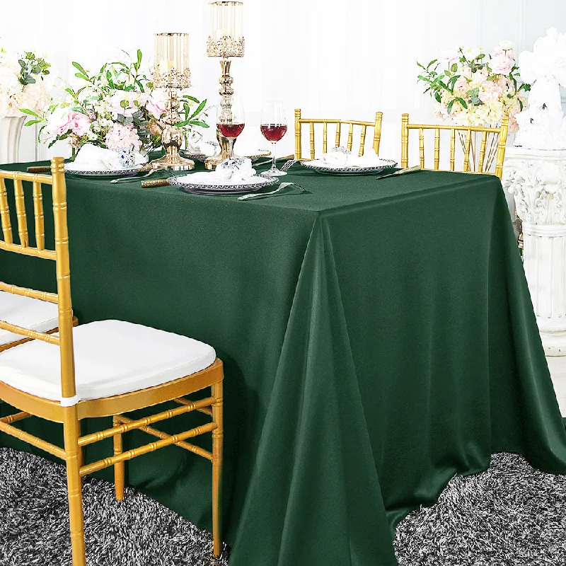 90"x132" Seamless Rectangular Scuba (Wrinkle-Free) (240 GSM) Tablecloth - Hunter Green/Holly Green (1pc)