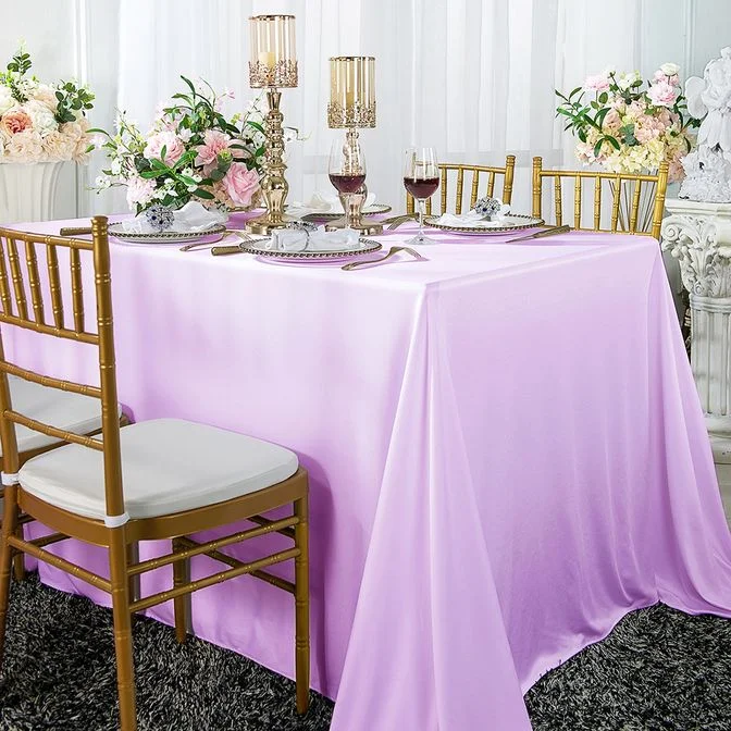 90"x132" Seamless Rectangular Scuba (Wrinkle-Free) (240 GSM) Tablecloth - Lavender (1pc)