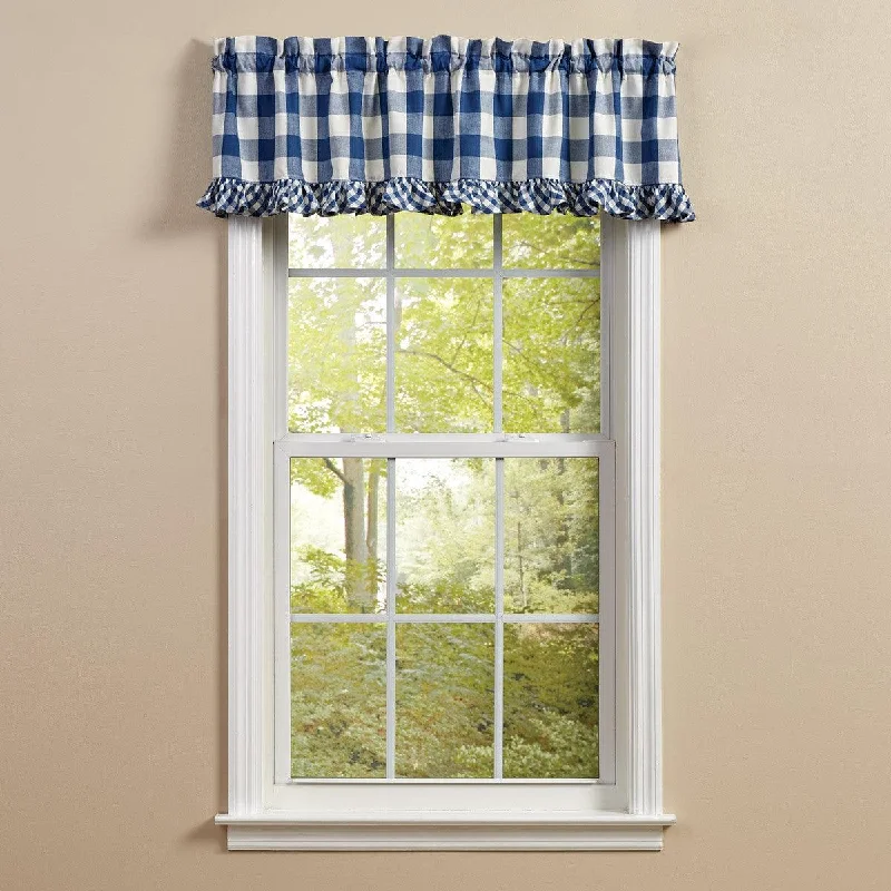 Wicklow Ruffled Valance 14" L - China Blue Park designs