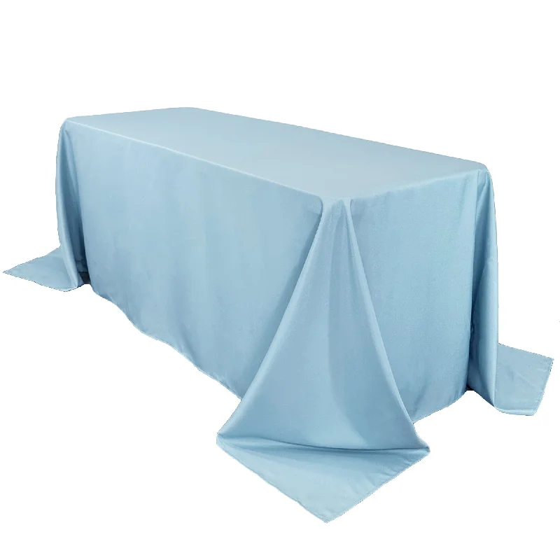 90 x 132 inch Polyester Rectangular Tablecloth Light Blue