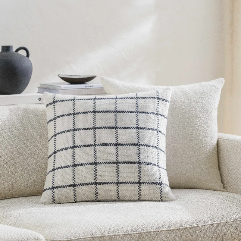 Mairi Black&White Grid Throw Pillow