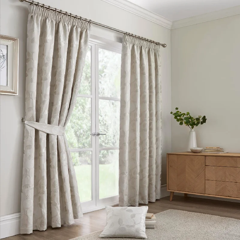 Bramford Natural Fruit Tree Pencil Pleat Curtains